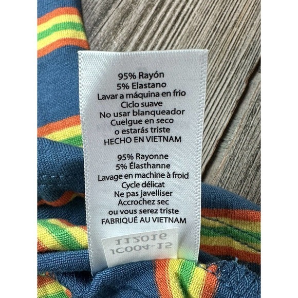 Lularoe Small‎ Irma Tunic Blue with Orange Green and Yellow Stripes Shirt NWT - Picture 6 of 10